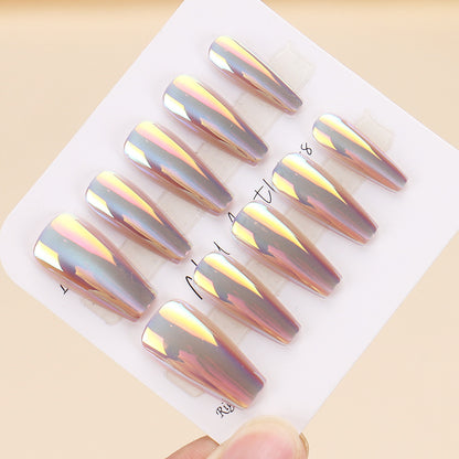 Premium Lange Stiletto Press-On Nägel mit schimmerndem Finish Brehn