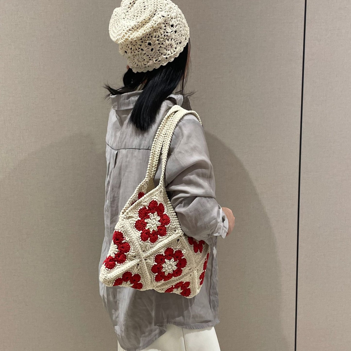 Handgeknüpfte Blumen-Tasche Brehn
