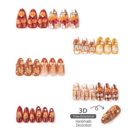 Saisonale, von Herbst inspirierte manuelle Nagelkunstset