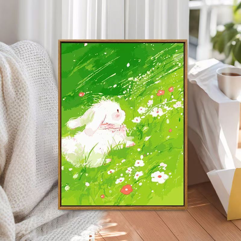 Verspielt Hase Illustration Leinwand Kunst Brehn