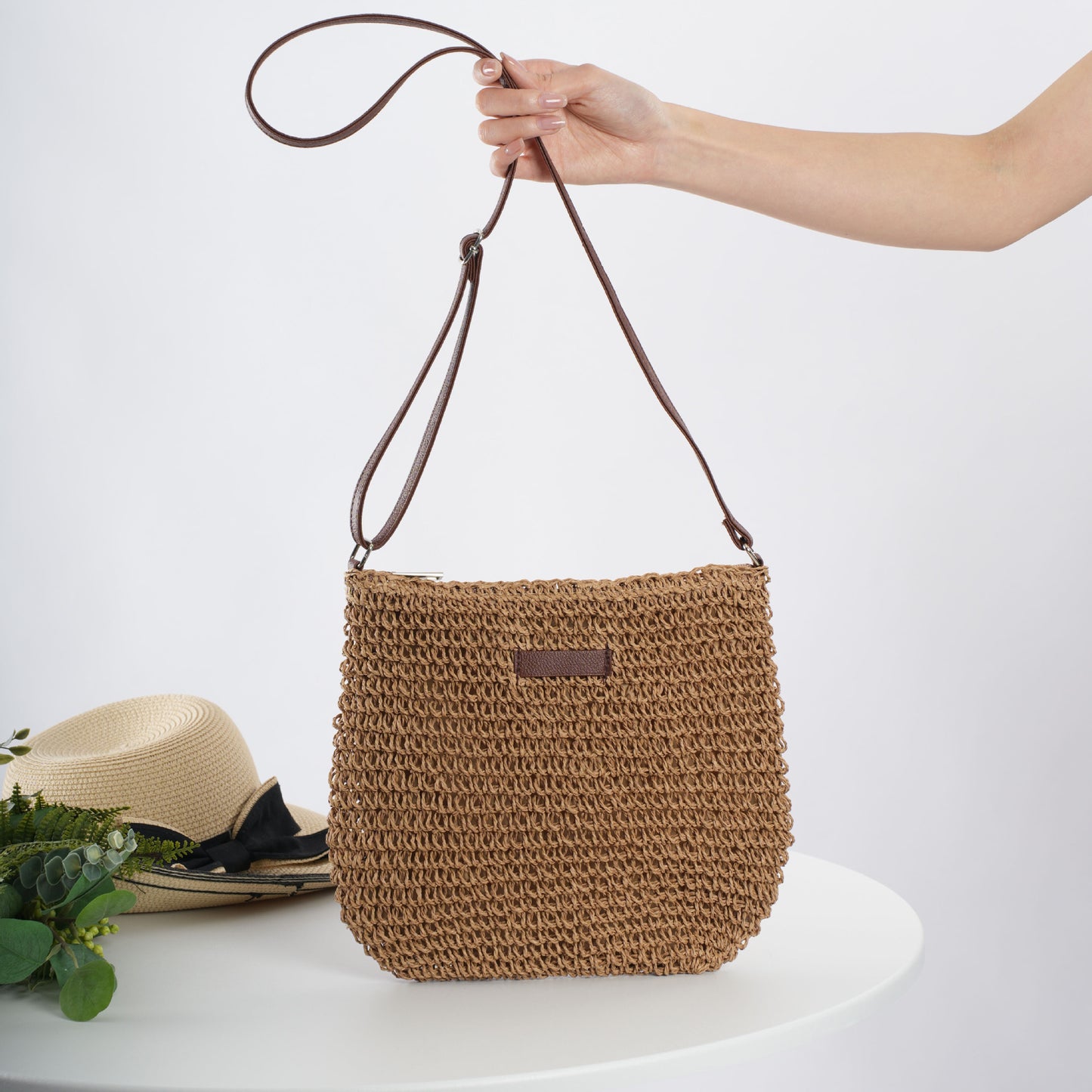Handgefertigte Rattan-Umhängetasche Brehn