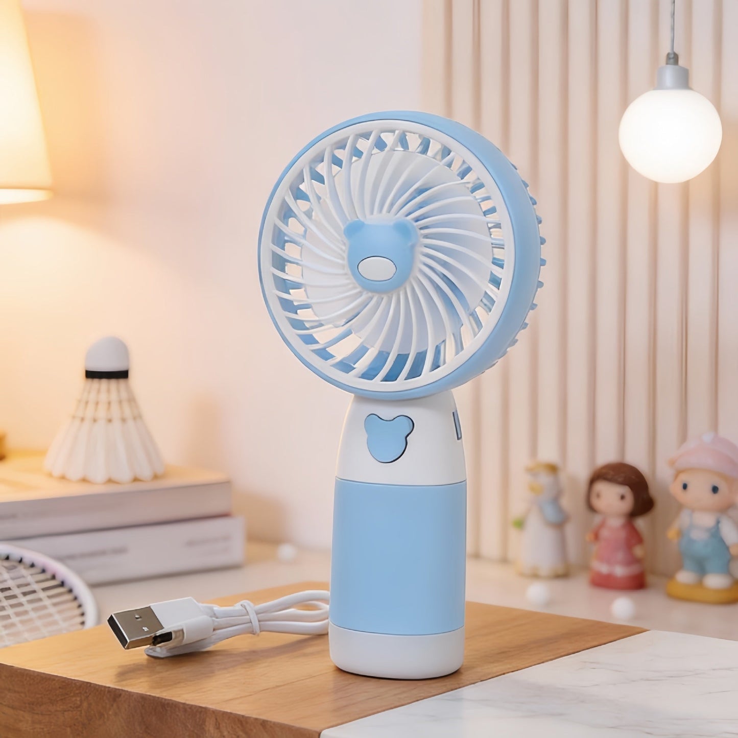 Damen Tragbarer Mini USB Ventilator mit Tier Löwen Design Brehn