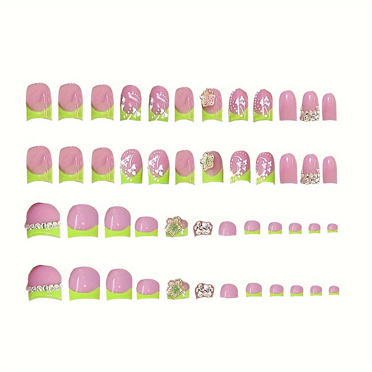 Dekoratives Nagelkunstset mit floralen und Strassakzenten Brehn