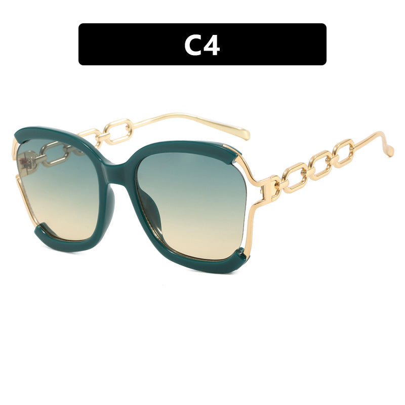 Damen modische Sonnenbrille mit goldenen Kettendetails Brehn