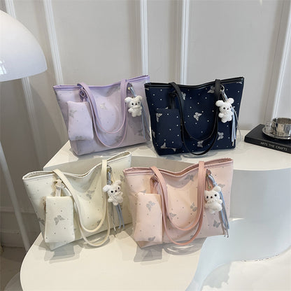 Stylische Schmetterlingsdruck Multi-Compartment Tote Bag