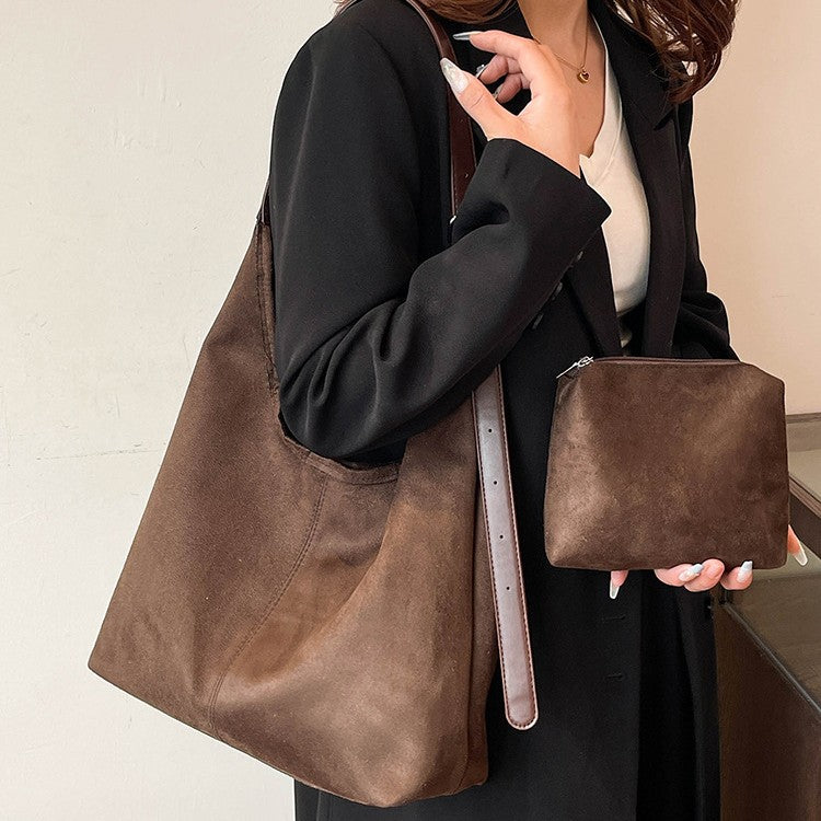 Weiches Wildleder Hobo Schultertasche Brehn