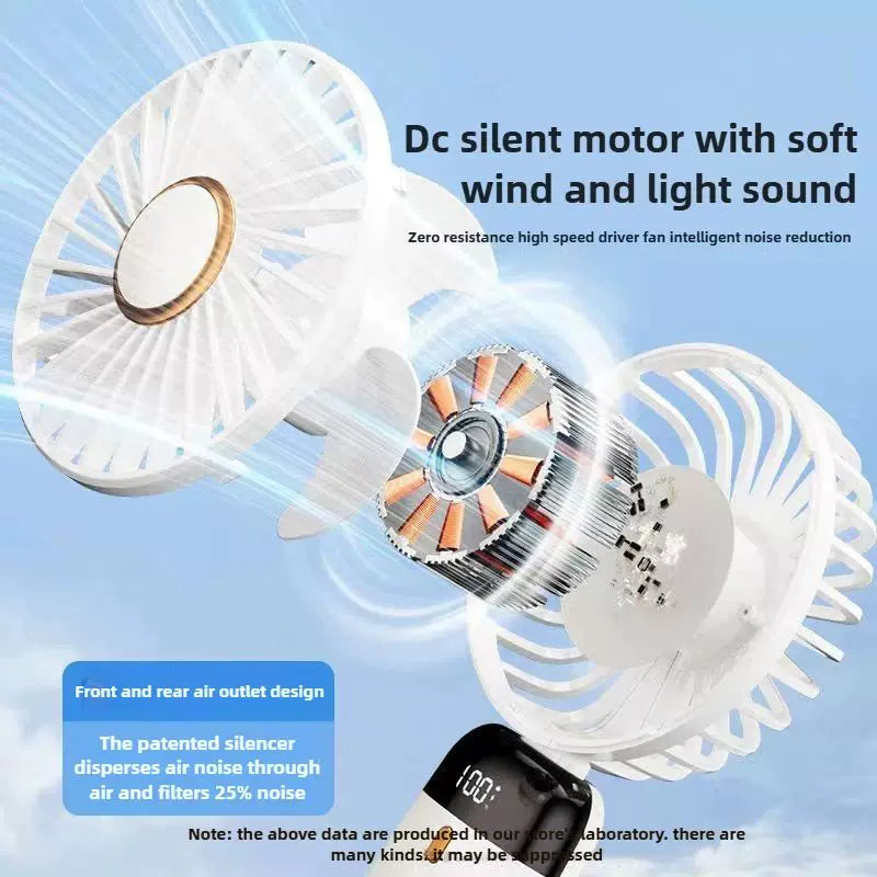 Unisex Einheitsgröße faltbarer wiederaufladbarer Handventilator mit mehr Geschwindigkeit LED-Display abnehmbarer Ladebasis Brehn