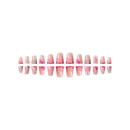 Floral Design Press-On Nail Set Brehn