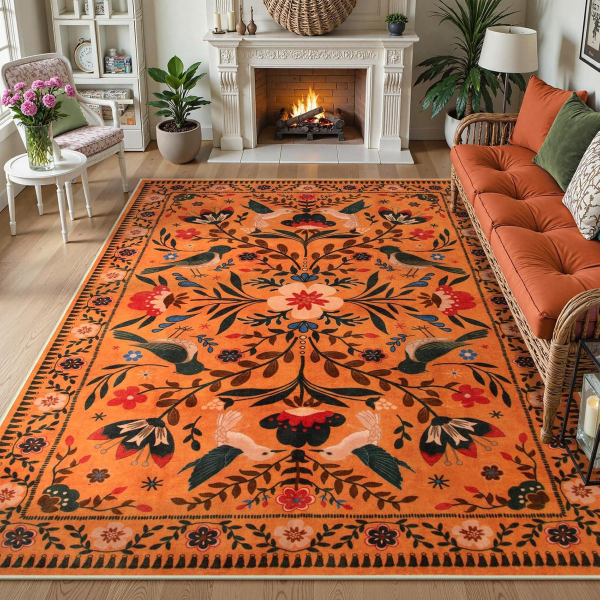 Floral bestickter Teppich