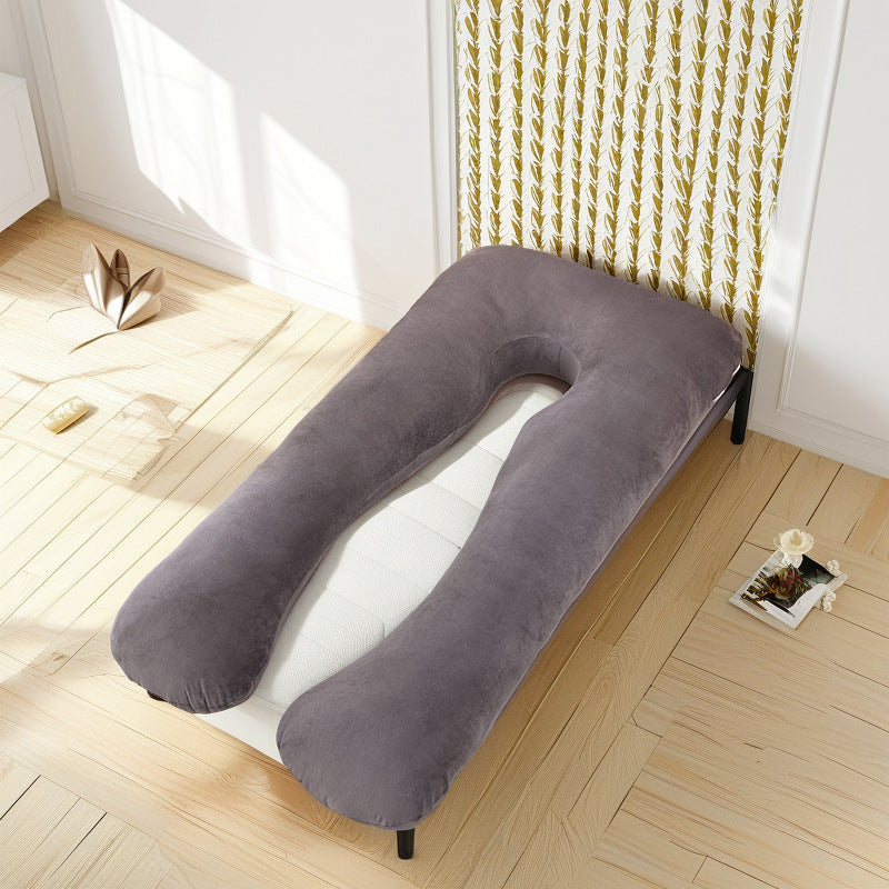 ergonomisches U-förmiges Ganzkörper-Schwangerschaftskissen mit abnehmbarem waschbarem Veloursbezug und verstellbarem Innenteil Brehn