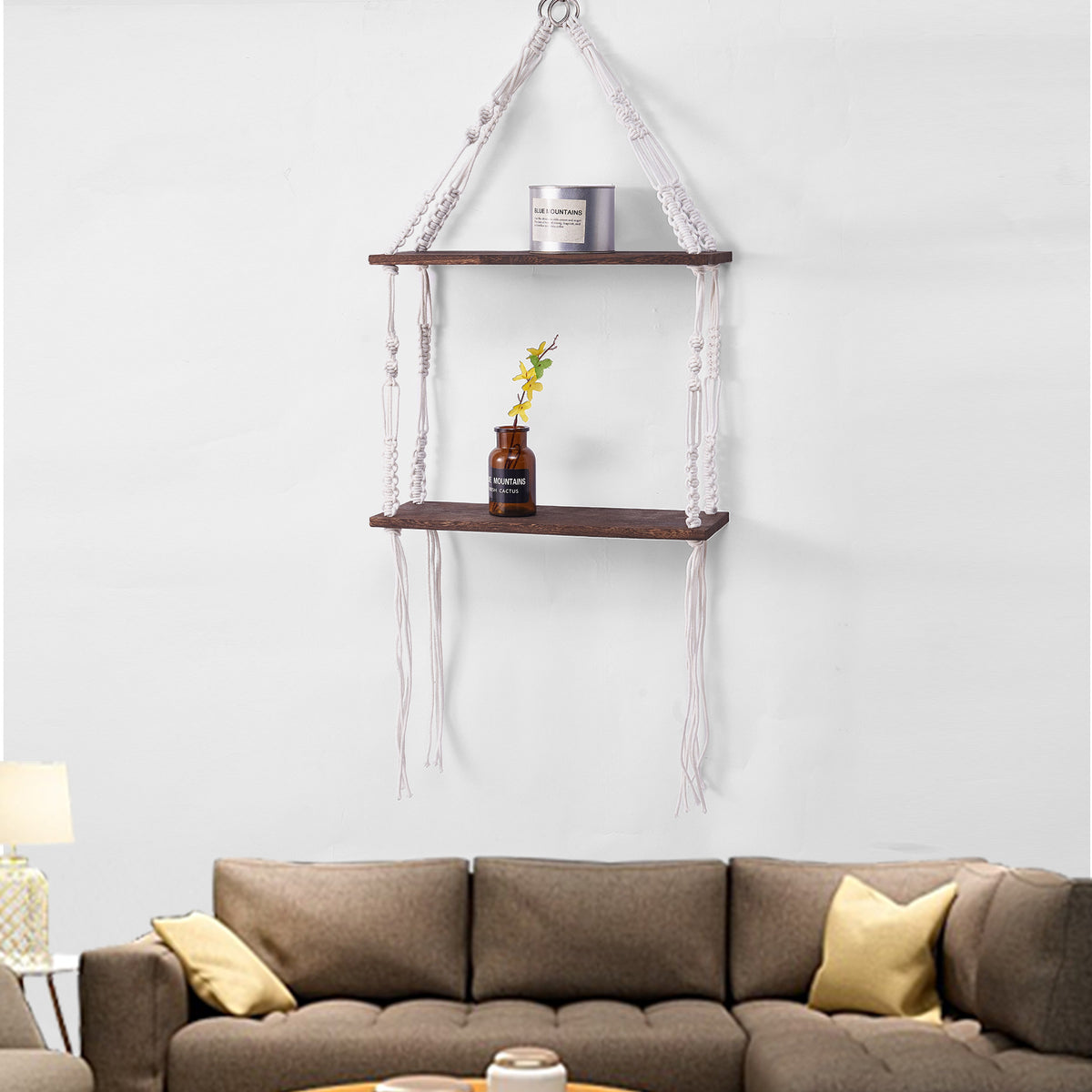 Macramé Schwimmendes Regal Organizer