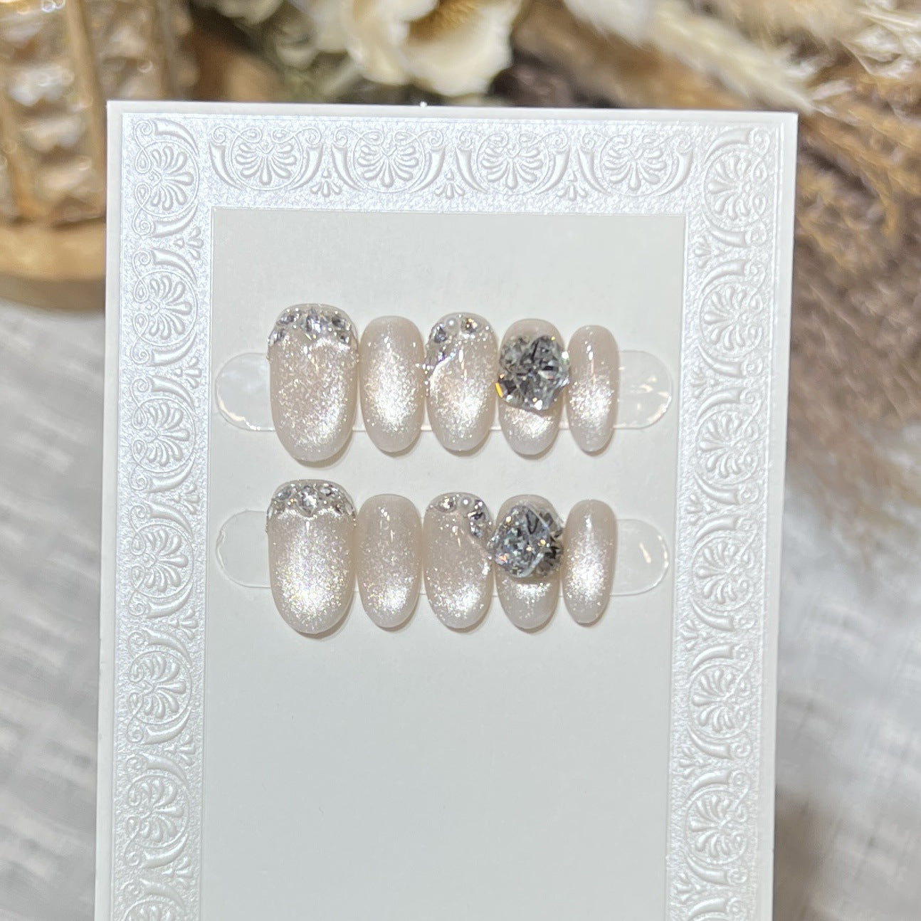 Luxus Edelstein Verzierten Press-On Nail Art Brehn