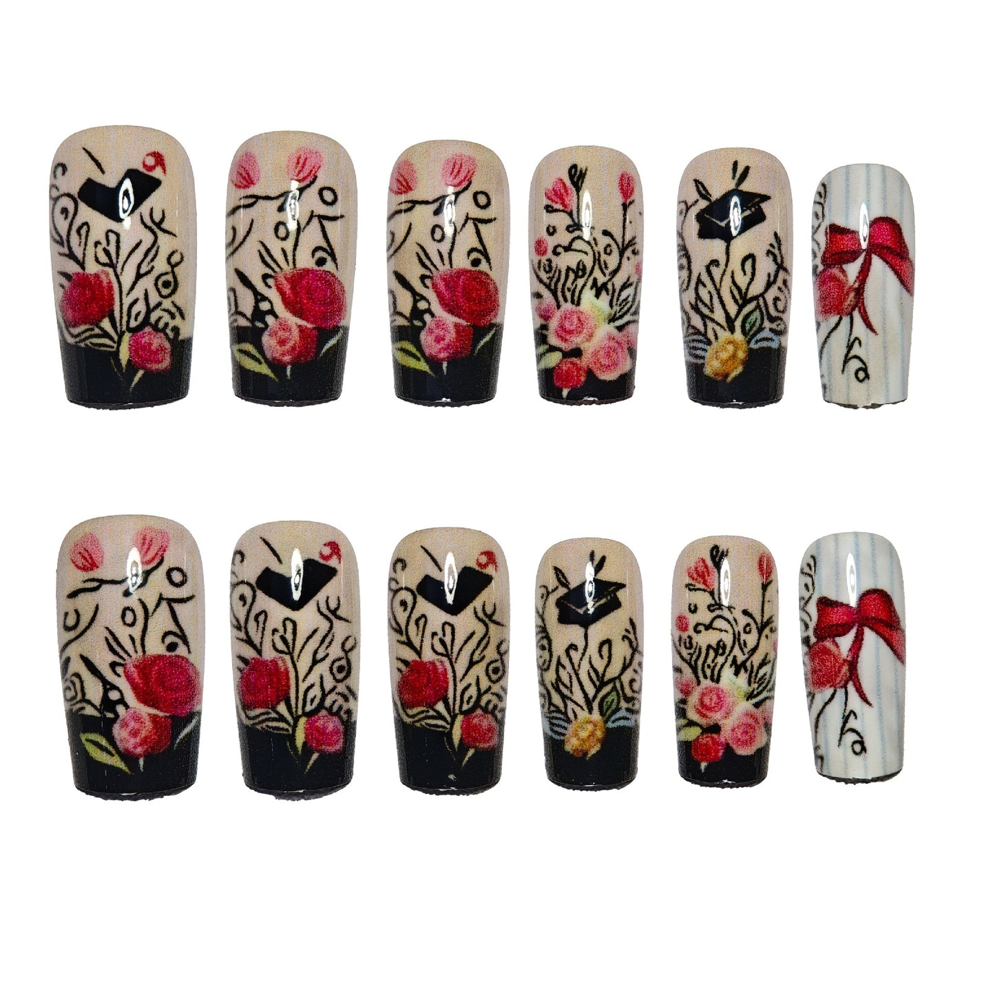 Glamouröse Kunstnägel mit Floralen Motiven Brehn