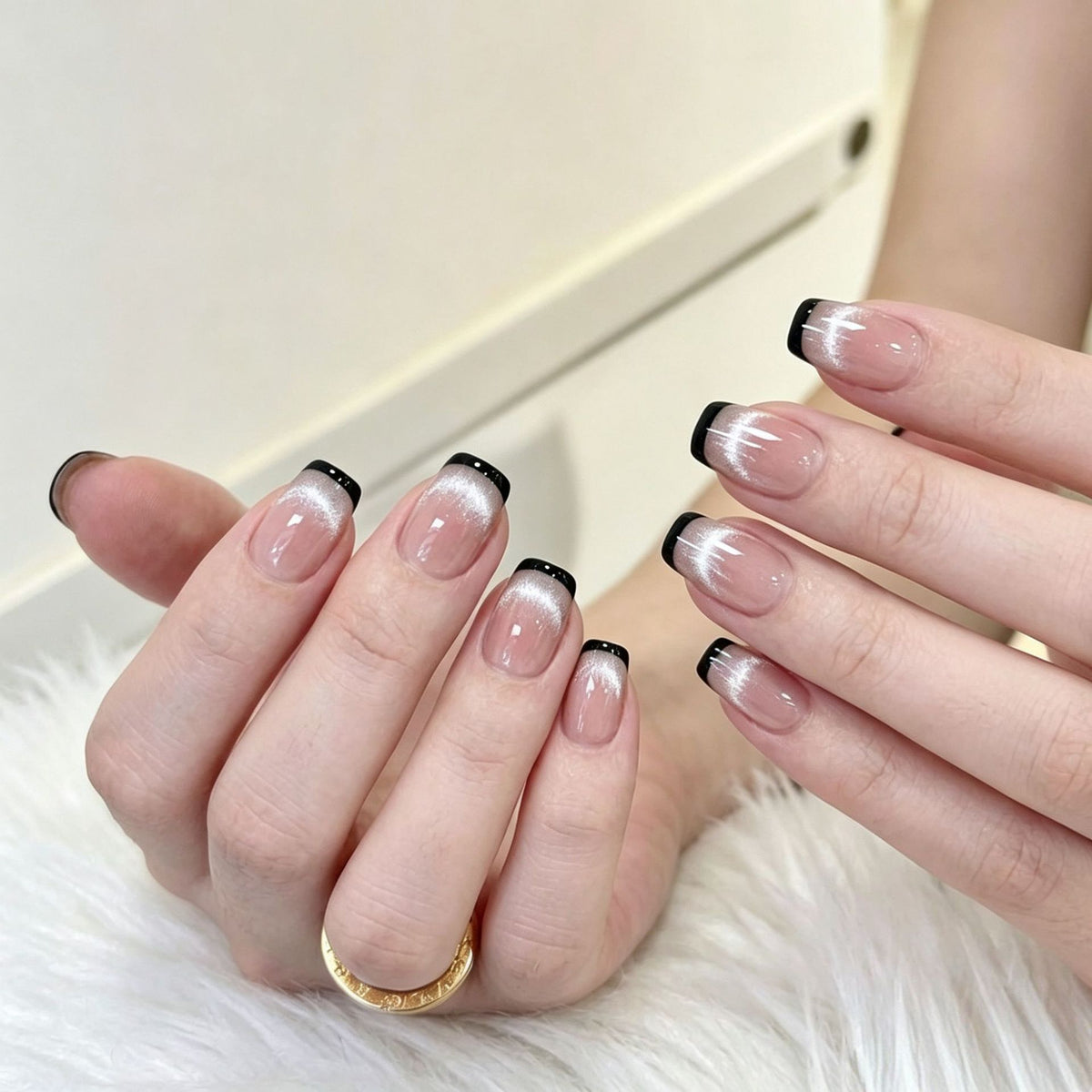Elegante Ombre Französische Tip Press-On Nägel