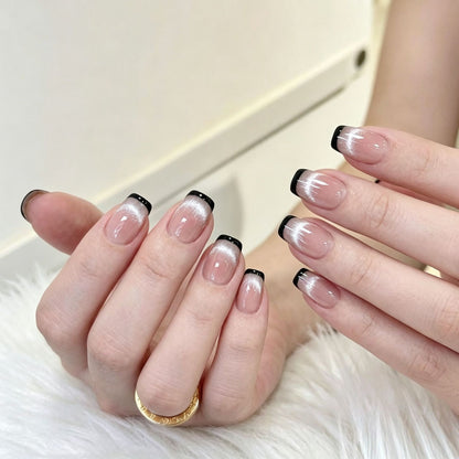 Elegante Ombre Französische Tip Press-On Nägel