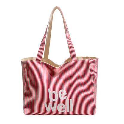 Gestreifter Canvas-Shopper