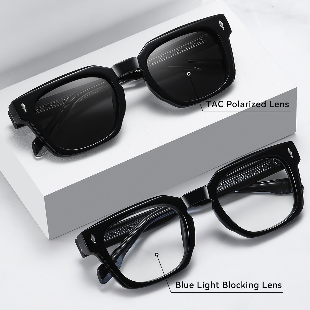 Damen modische Sonnenbrille mit quadratischem Rahmen und verlaufenden Gläsern Brehn