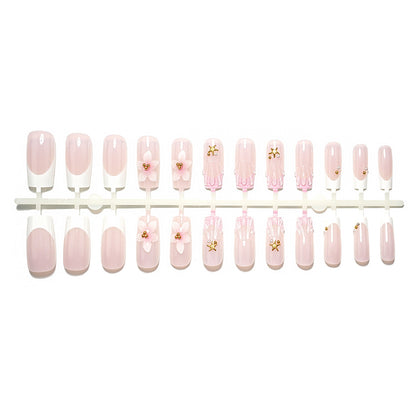 Künstlerisches Press-On-Nagel-Set mit Gel und Nagelfeile