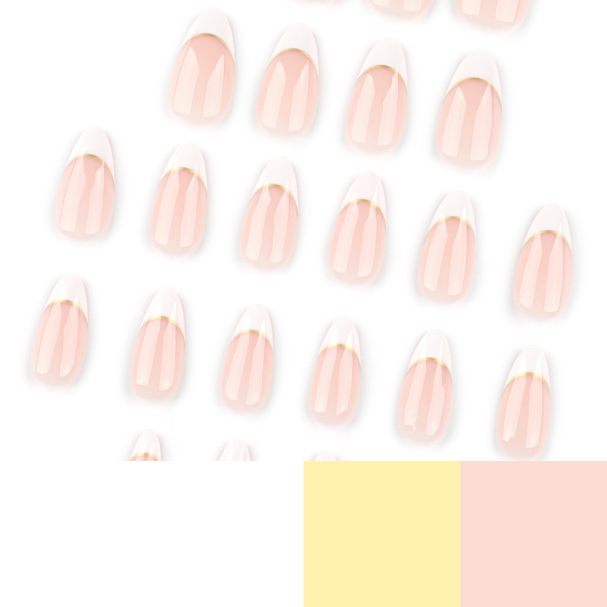 Kunstvolle French-Tip Nägel mit Goldakzenten Brehn