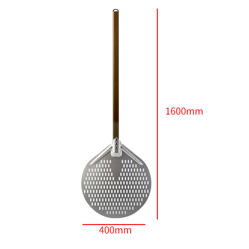 langer Holzgriff runde Aluminium-Pizzaschaufel mit verstärktem Hals Brehn