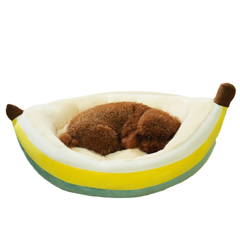 Bananenförmiges Plüsch-Hundebett