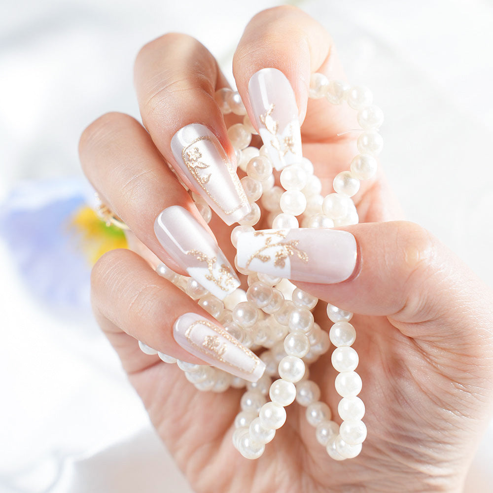 Blumenmuster Press-On Nagelset Brehn