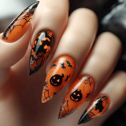 Halloween-Themen Dekorative Press-On Nagelkunst Brehn