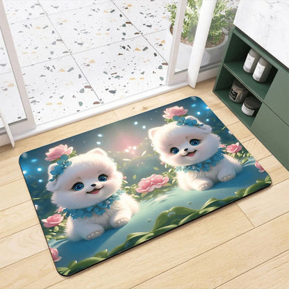 Adorabler Pomeranian-Themen Badezimmerteppich Brehn