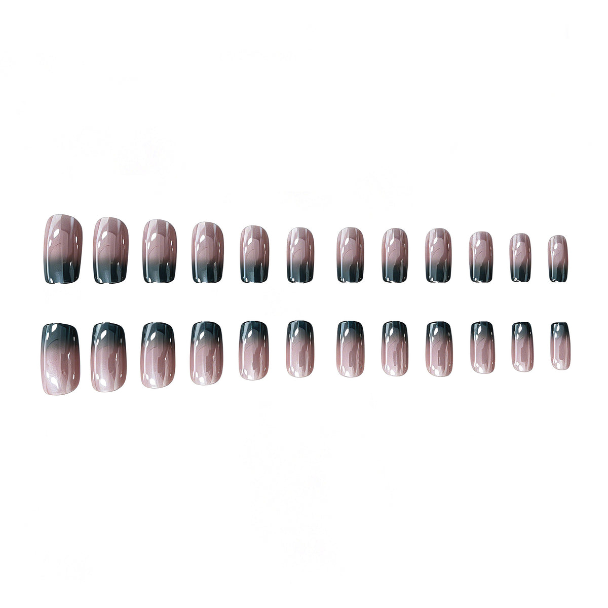 Glänzende Ombre Nail Art Verlängerungen Brehn