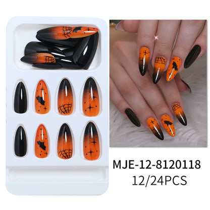 Künstlerisches Abstract Press-On Nagelset Brehn