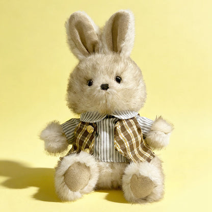 Plüsch Sitzender Hase Comforter Spielzeug mit Ultra-Weichem Kunstfell, Besticktem Gesicht und Strickschal Brehn