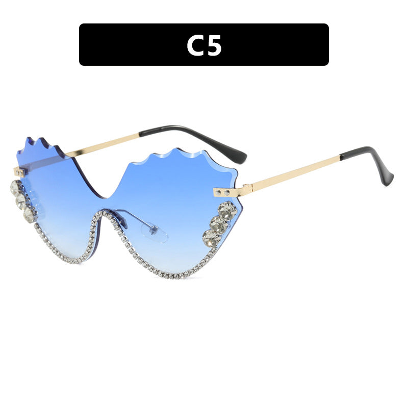 Damen extravagante Sonnenbrille mit glitzerndem Akzent und einzigartigem Design Brehn
