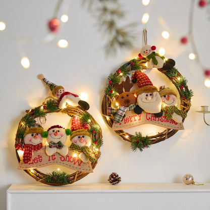 Weihnachtskranz mit Lichtern Brehn