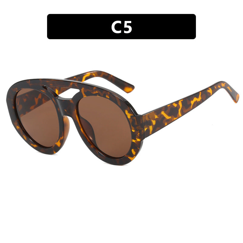 Damen oversized Sonnenbrille mit mehrfarbigem Rahmen und modischem Design Brehn