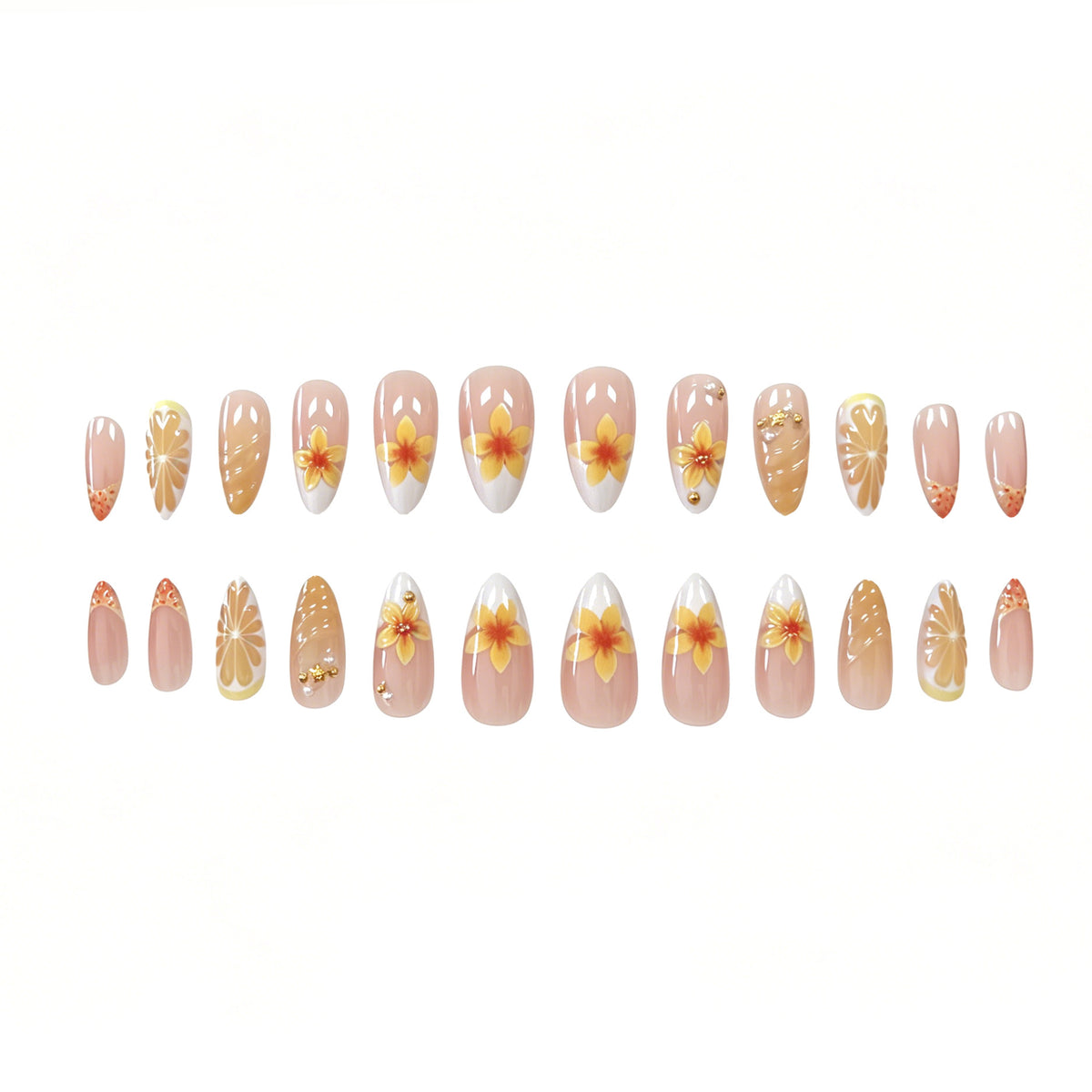 Tropische florale Acryl-Nagelverstärkungen Brehn