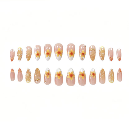 Tropische florale Acryl-Nagelverstärkungen Brehn