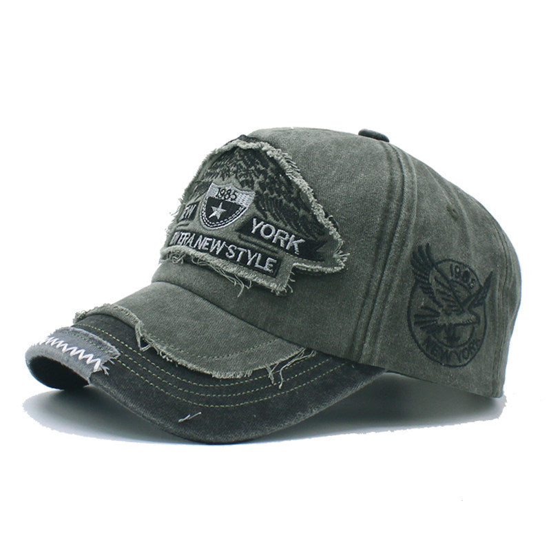 Herren Destroyed Denim Cap Brehn