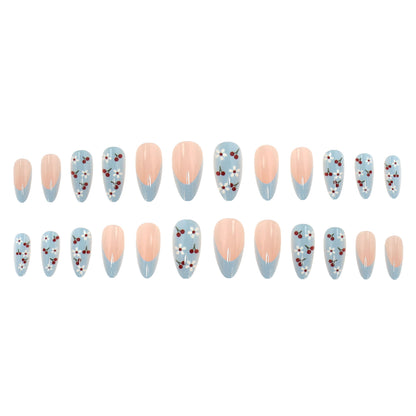 Dekoratives Florales Press-On Nagel Kunst Set