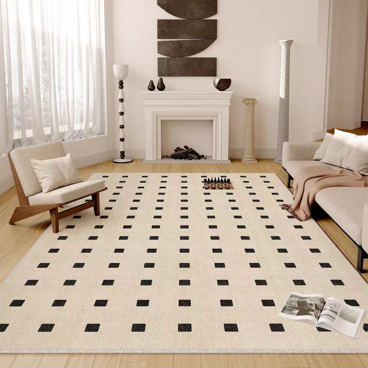 Modernes Schachbrettmuster-Teppich