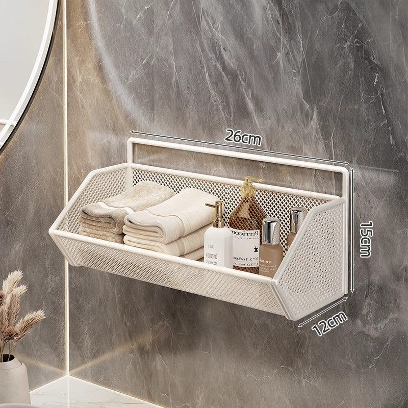 Wandmontierter Mesh-Badezimmer-Organizer-Regal