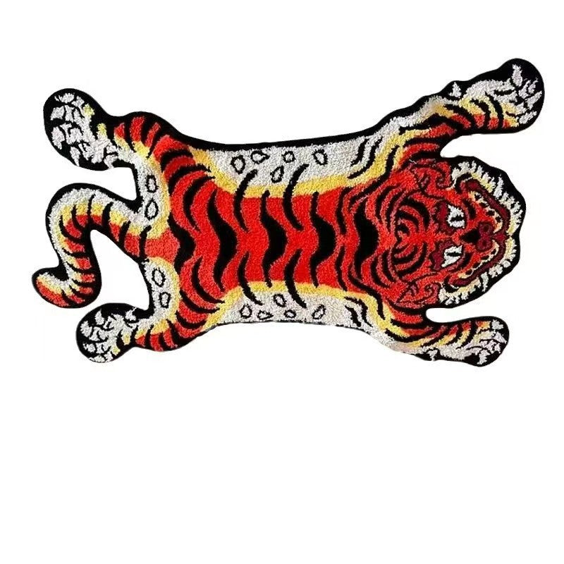 Tiger-förmiger gestickter Akzentteppich
