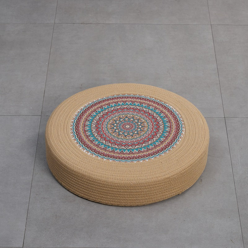 Runder Kunstleder Pouf Brehn