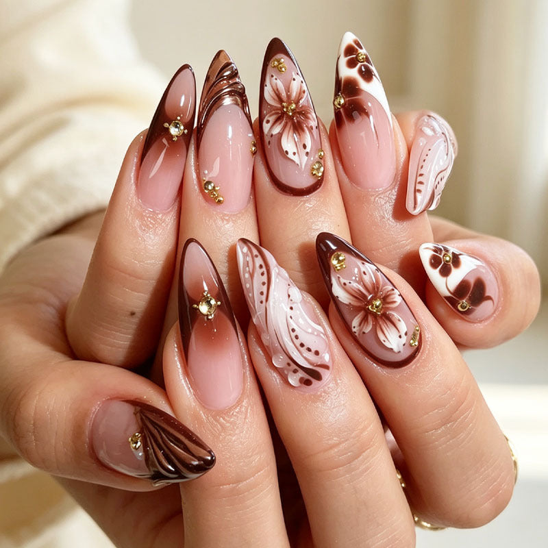 Premium Floral Design Press-On-Nagelspitzen Set Brehn
