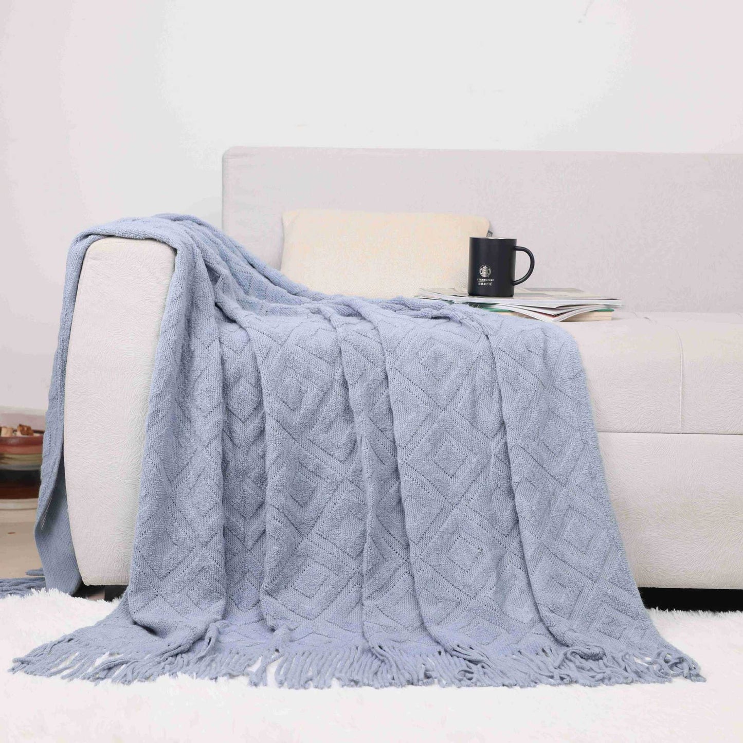 Gemütliche Strickdecke Brehn