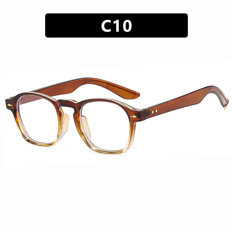 Damen modische rechteckige Brille mit transparentem Rahmen Brehn