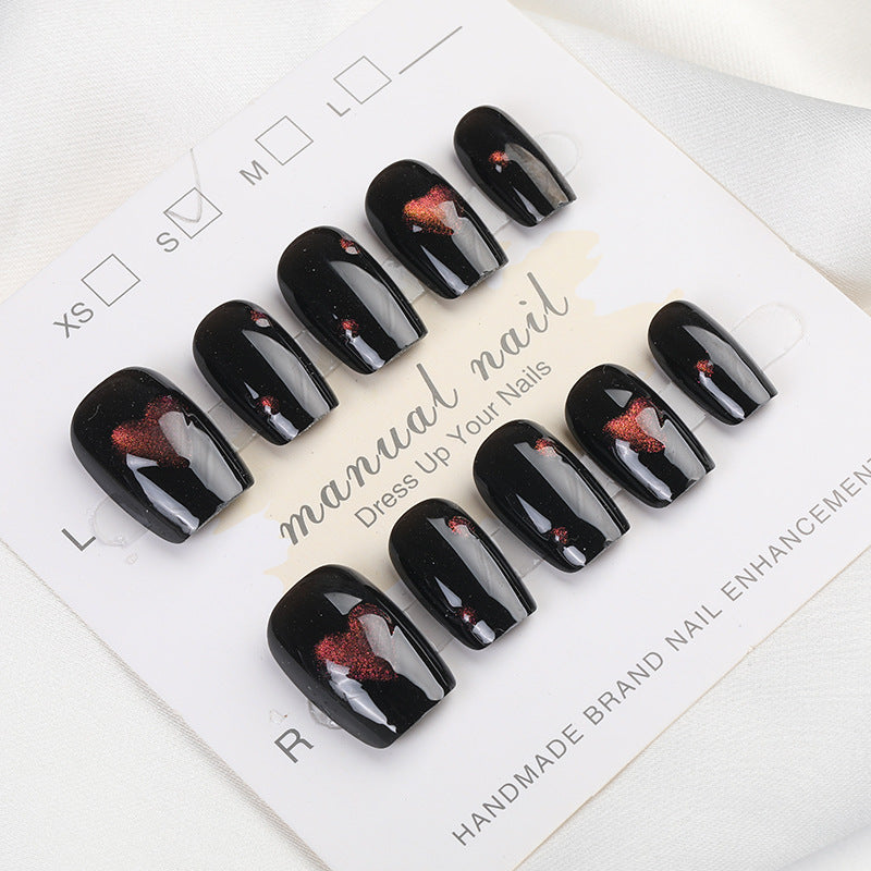 Herz Muster Druck-on-Nagelset Brehn