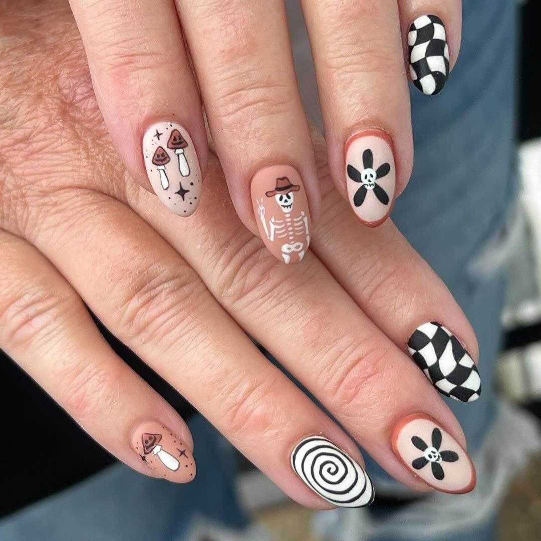 Kreative Künstlerische Halloween-Themen Nagelkunst