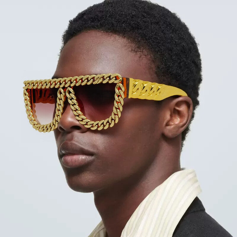 Damen Sonnenbrille mit auffälligem Kettenrahmen Brehn