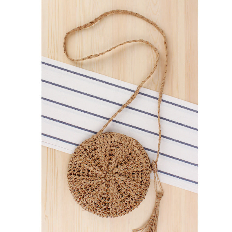 Handtasche Aus Handgeknüpftem Naturmaterial mit Fransigem Detail Brehn