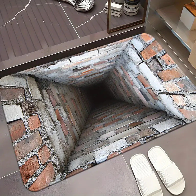 3D-Ziegelmuster-Optische Illusion Badematte Brehn